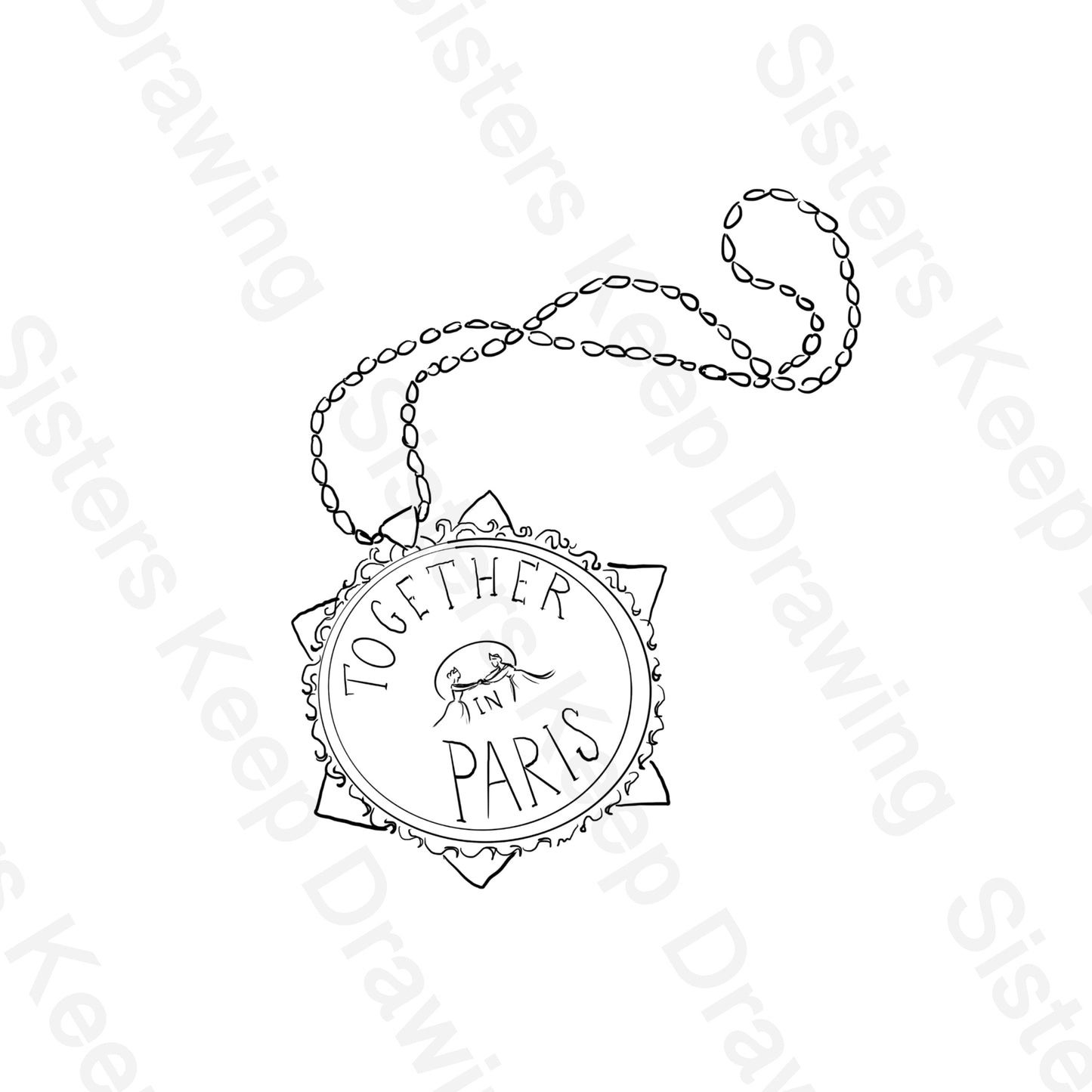 Together in Paris Necklace - Anastasia Inspired Tattoo Transparent Permission PNG