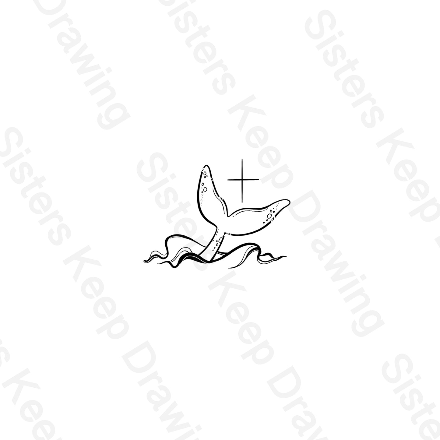 Fish tail and cross-Jonah-Tattoo Transparent PNG
