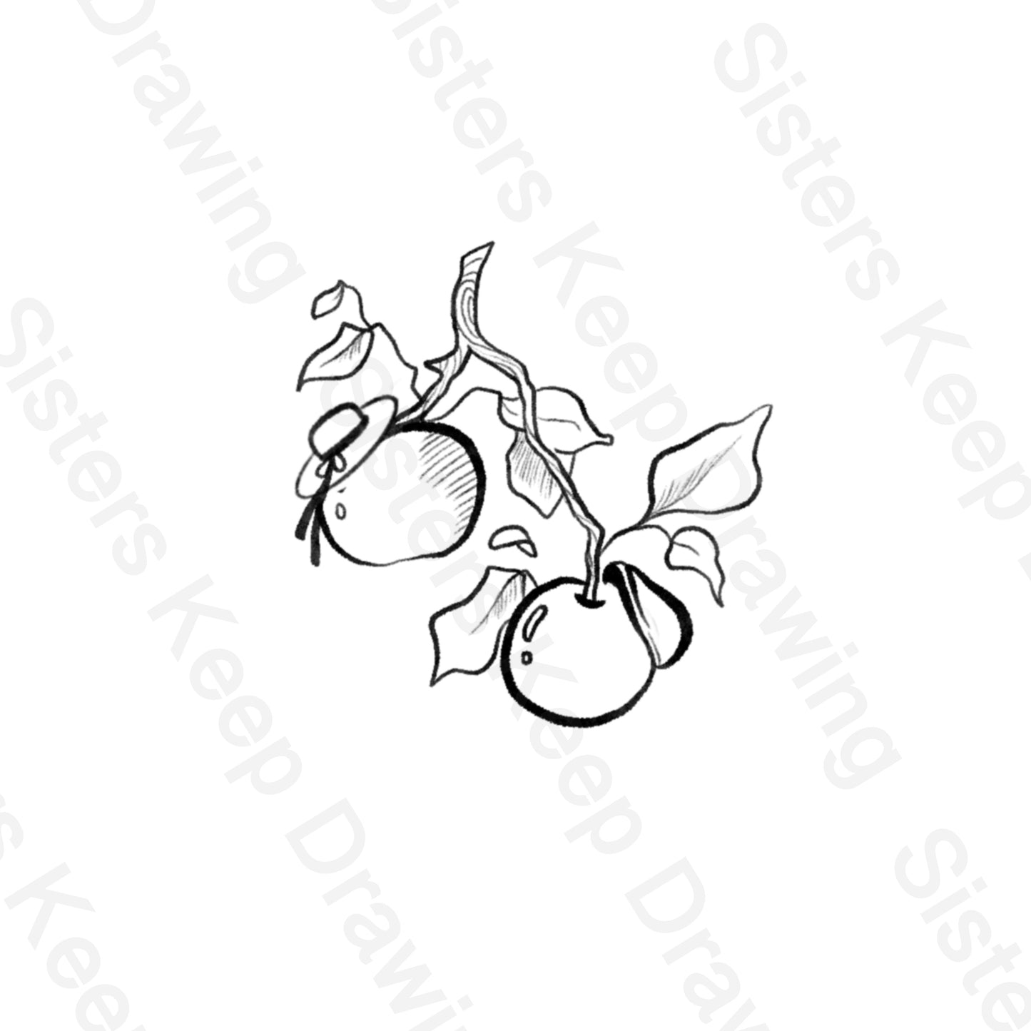 Apples with hats Anne of Green Gables - Tattoo Transparent