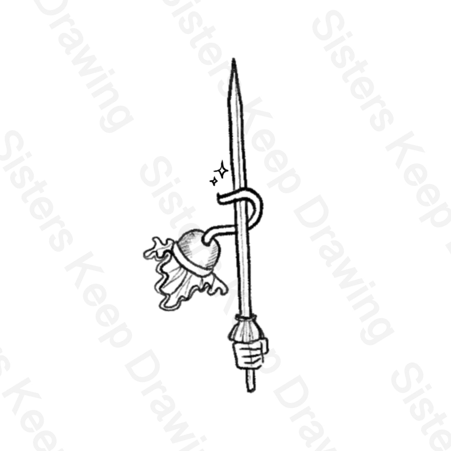 Peter Pan's sword and hooks hook - Tattoo Transparent PNG- instant download digital printable artwork