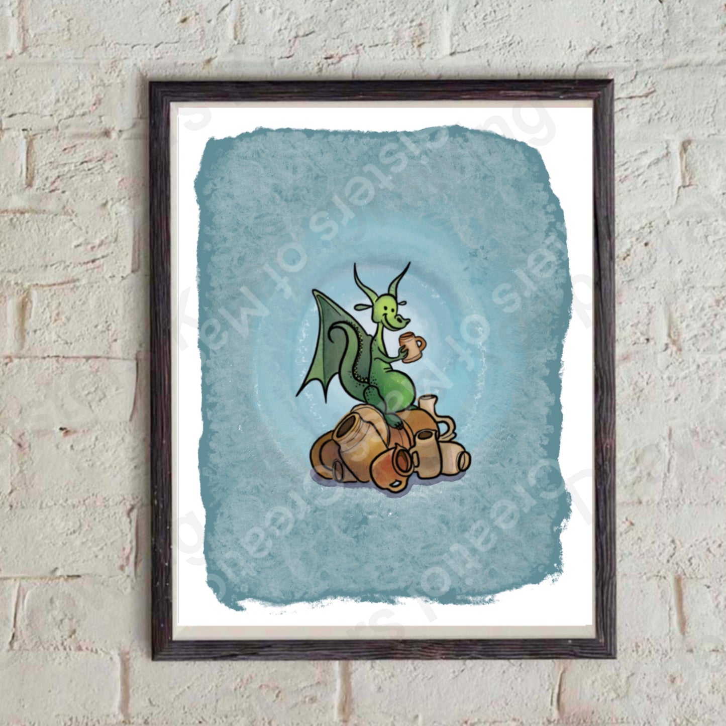 Tiny Dragon Hoarding Pottey- Print