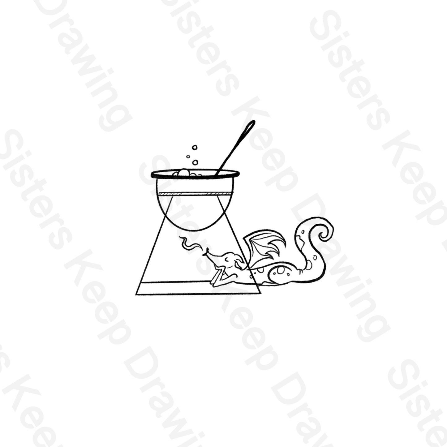Tiny Dragon fondue-Tattoo Transparent Permission PNG- instant download digital printable artw