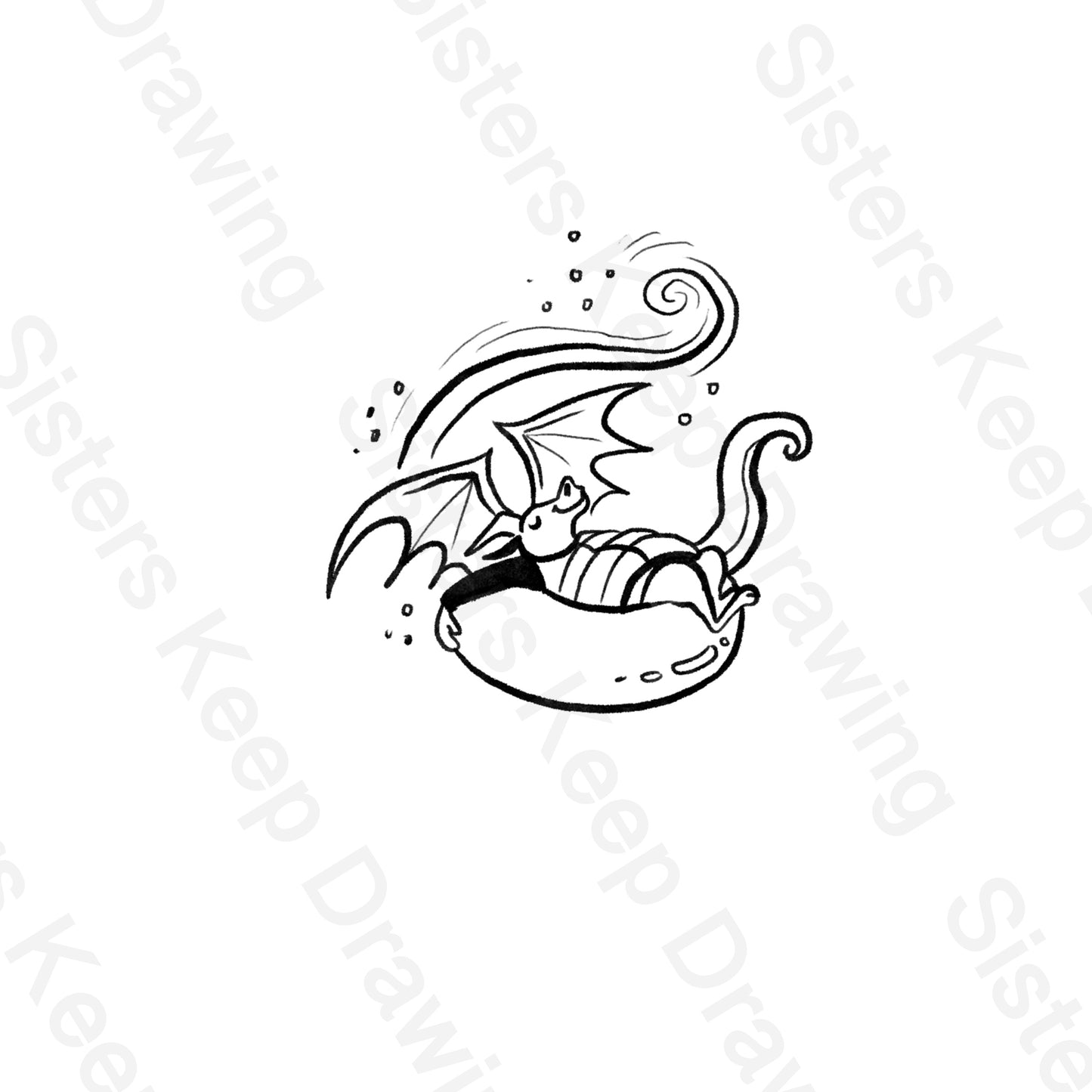 Tiny Dragon tubing-Tattoo Transparent Permission PNG- instant download digital printable artw