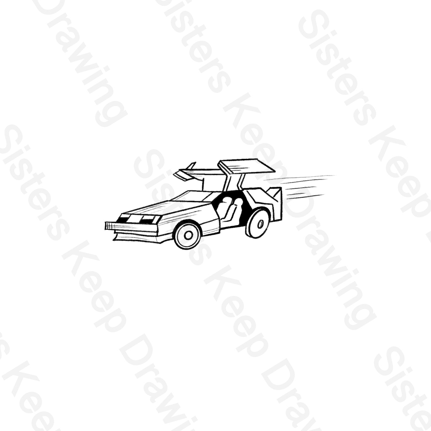 The Delorean Back to the Future- Tattoo Transparent Permission PNG