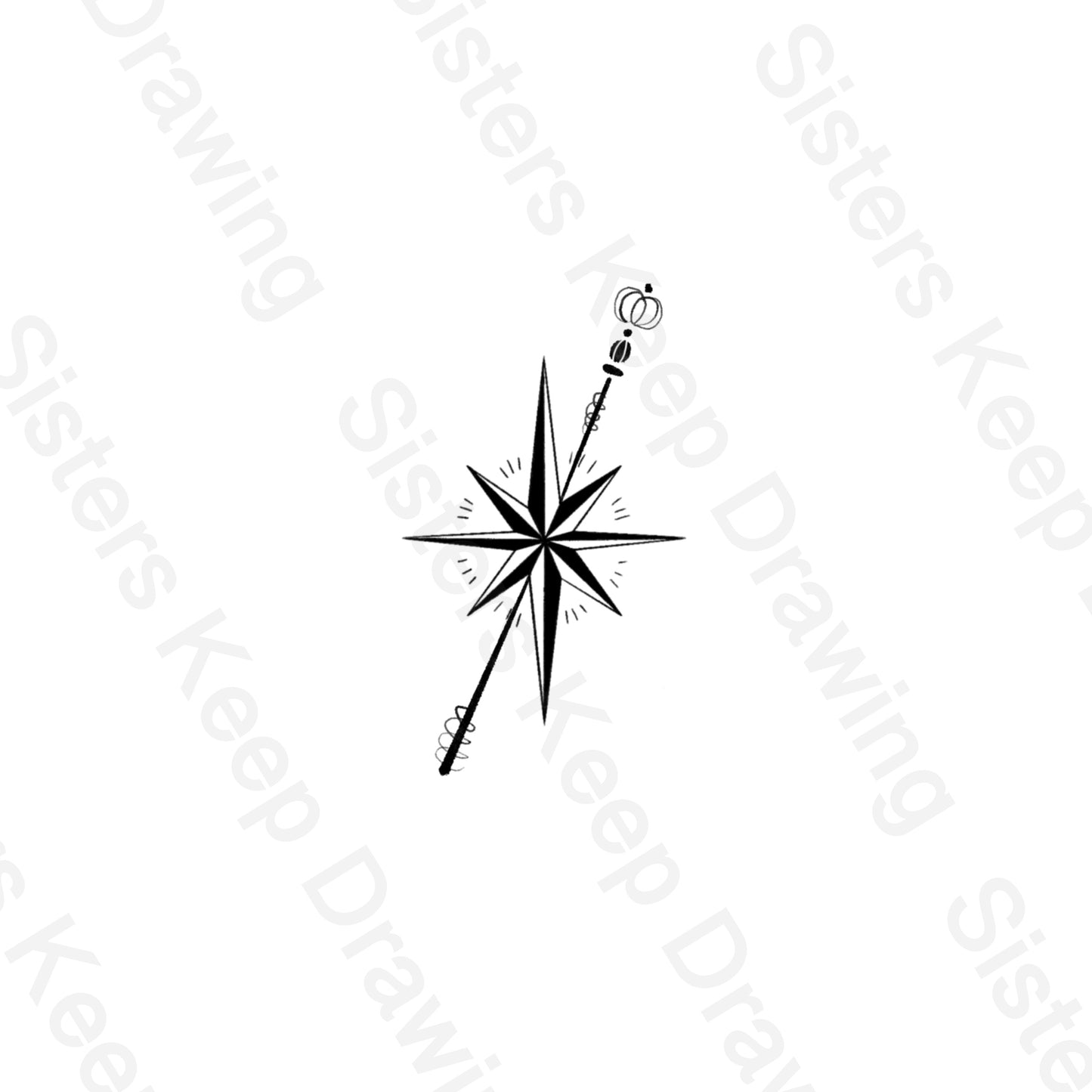Compass and scepter-Esther-Tattoo Transparent PNG