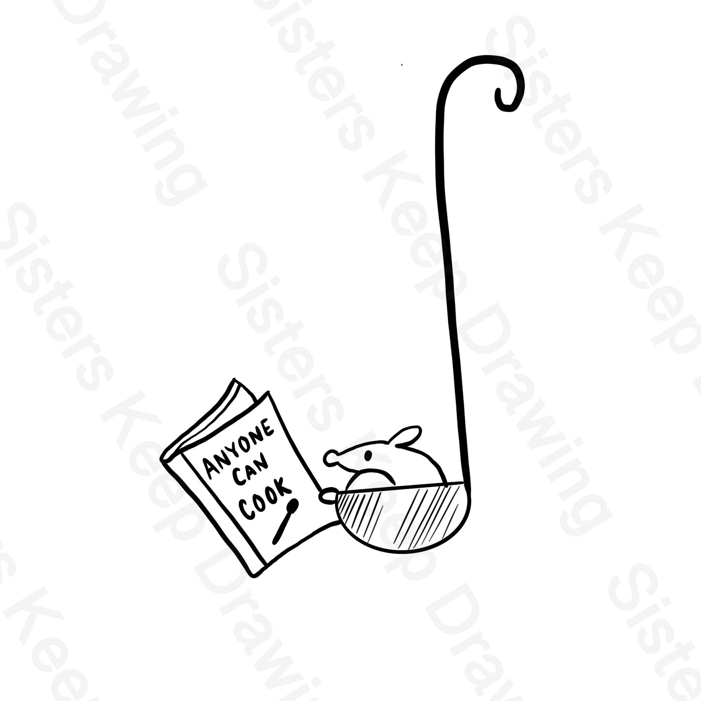 Remy in a Ladle - Tattoo Transparent Permission PNG- instant download digital printable artwork