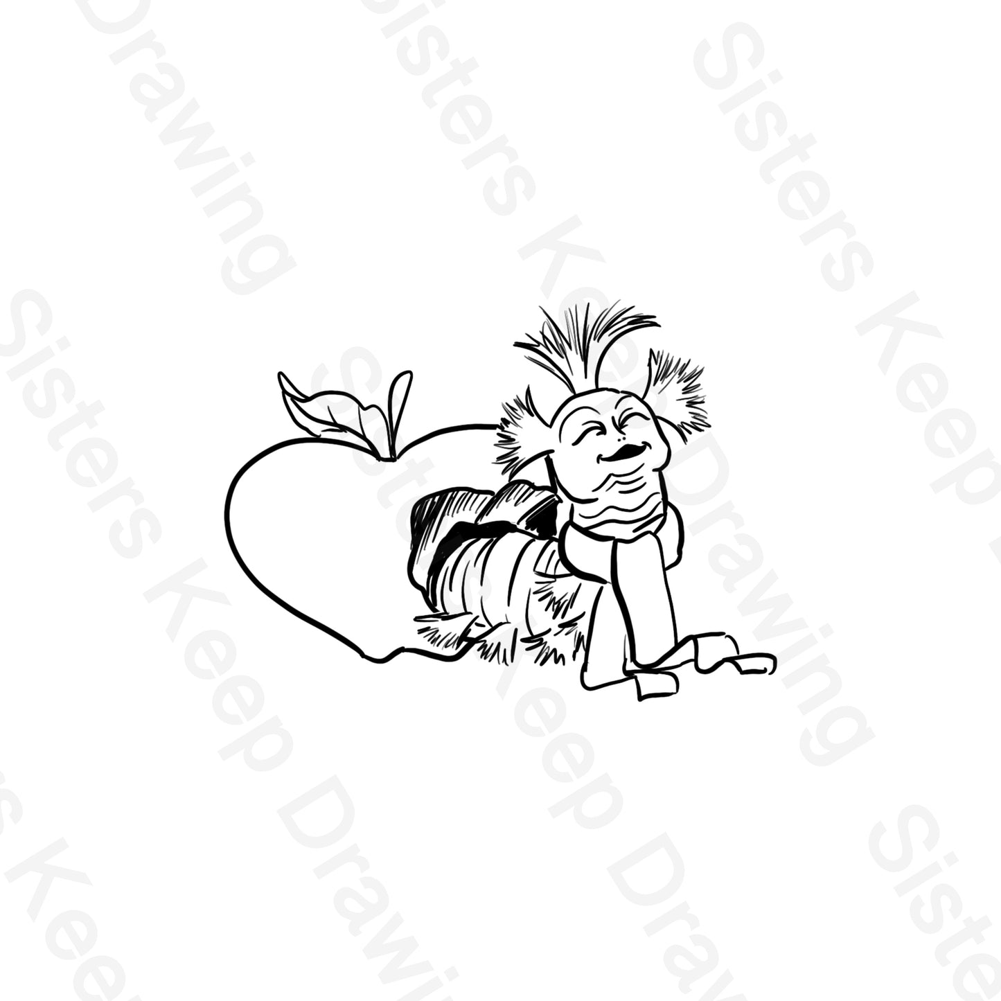 Labyrinth Worm in a Peach Tattoo Transparent Permission PNG