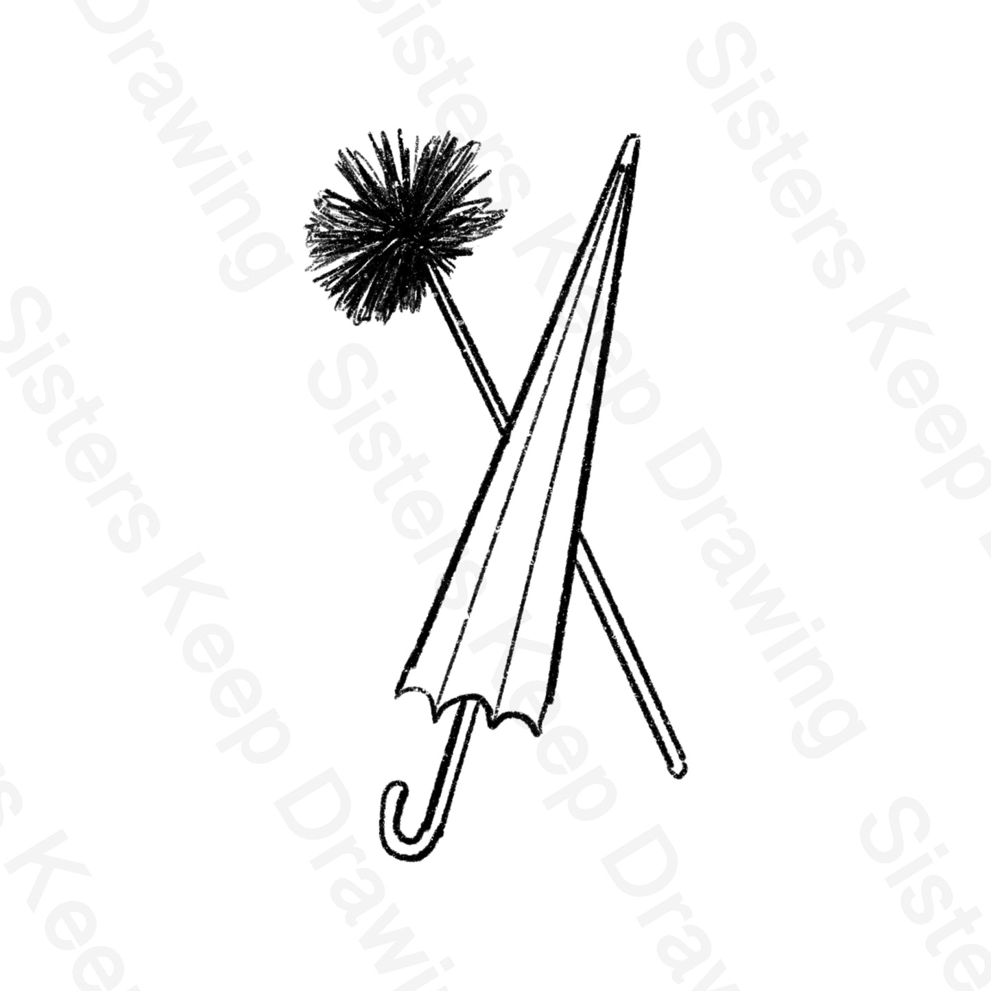 Mary Poppins Unbrella and Bert’s Chimney Sweep - Transparent PNG