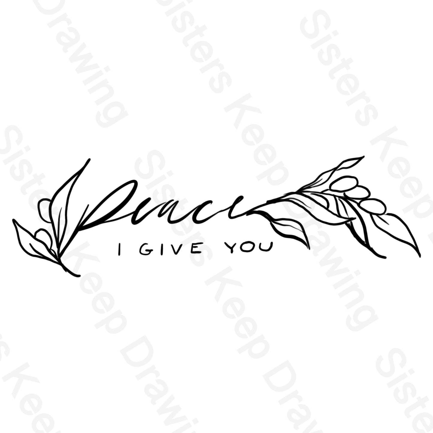 Peace I Give You - Olive Branch - Tattoo Transparent PNG