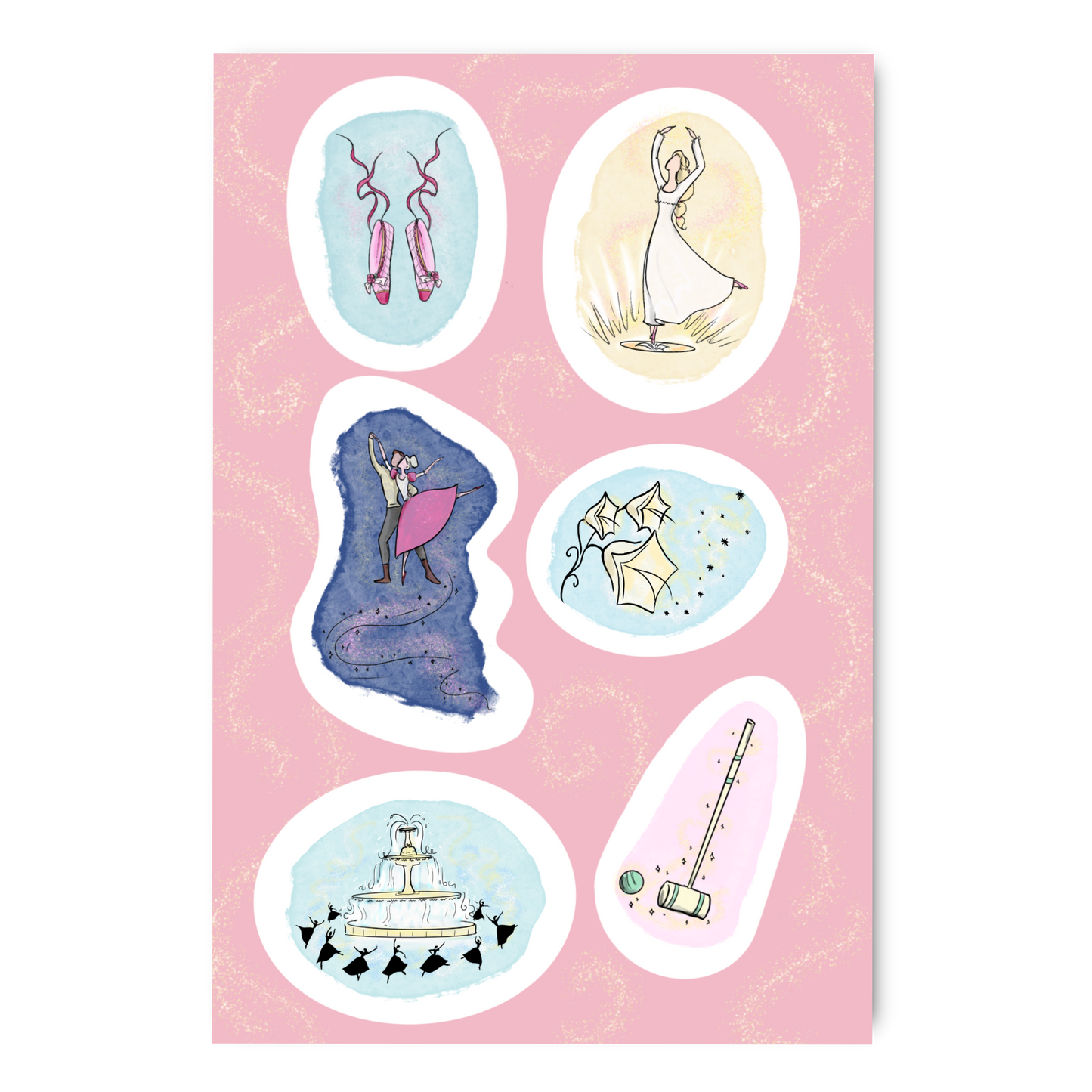 Barbie 12 Dancing Princesses inspired Sticker Sheet