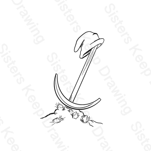 Dwarf Hat + Pickaxe - Snow White inspired- Transparent Tattoo Permission PNG