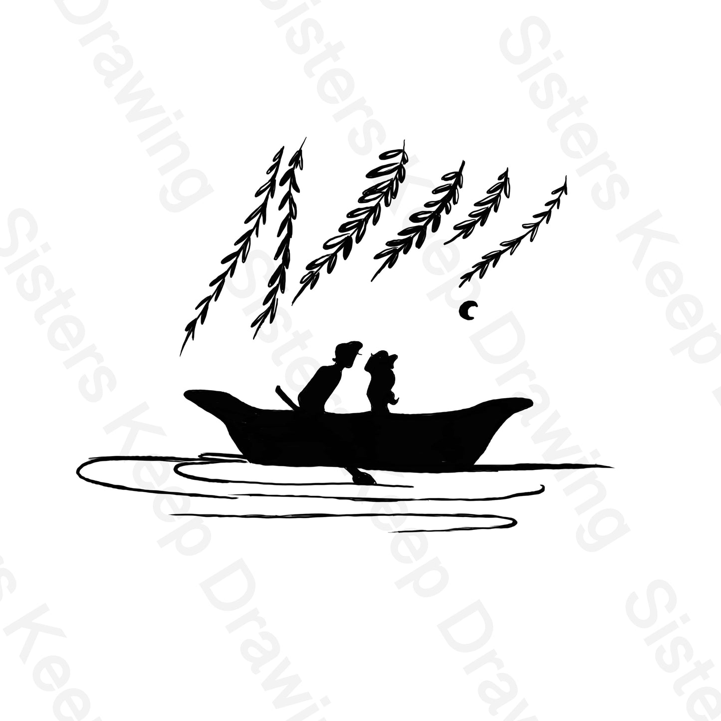 Boat under Willow - Little Mermaid Inspired Tattoo Transparent PNG