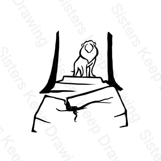 Lion and stone table - Tattoo Transparent Permission PNG