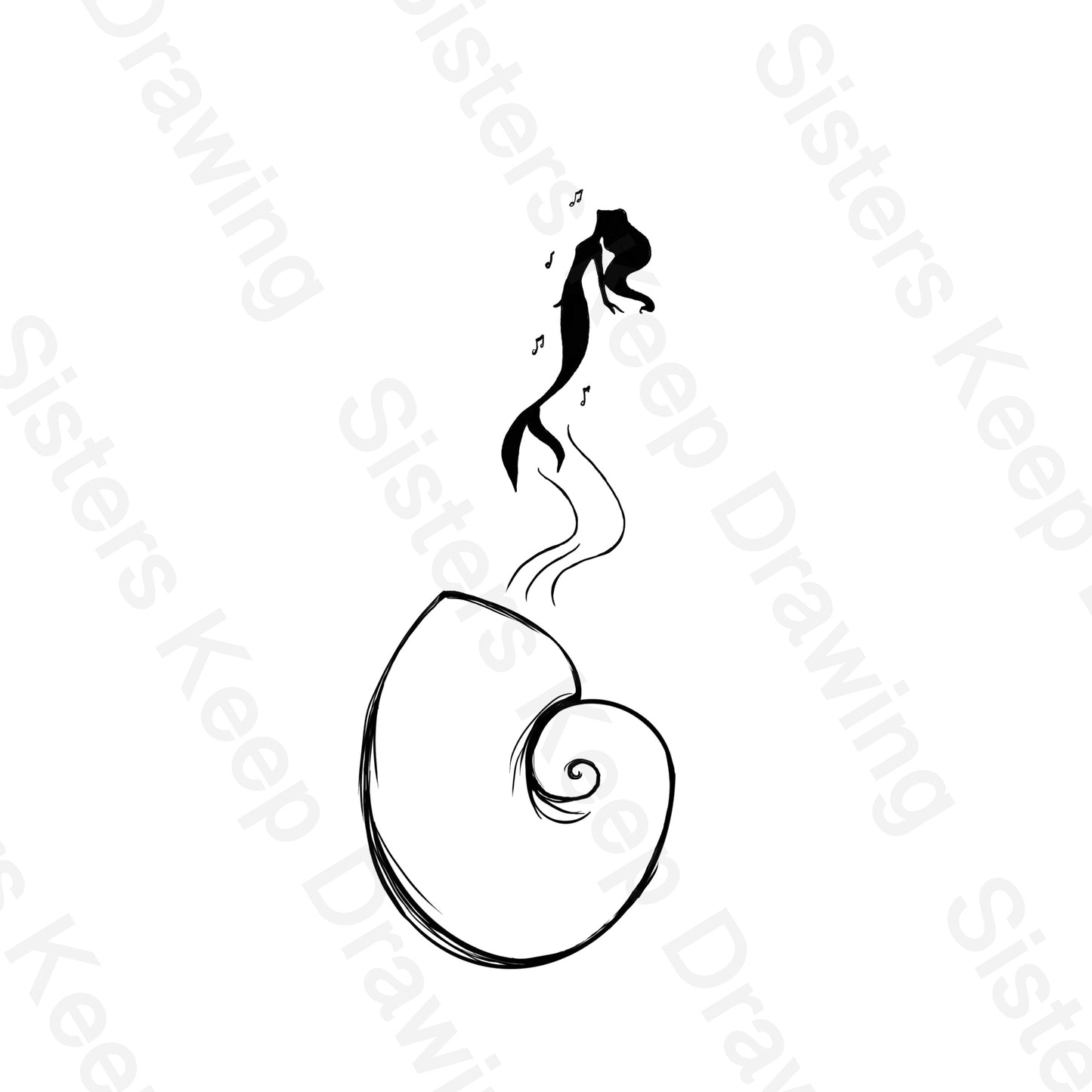 Shell with mermaid- Little Mermaid Inspired Tattoo Transparent PNG
