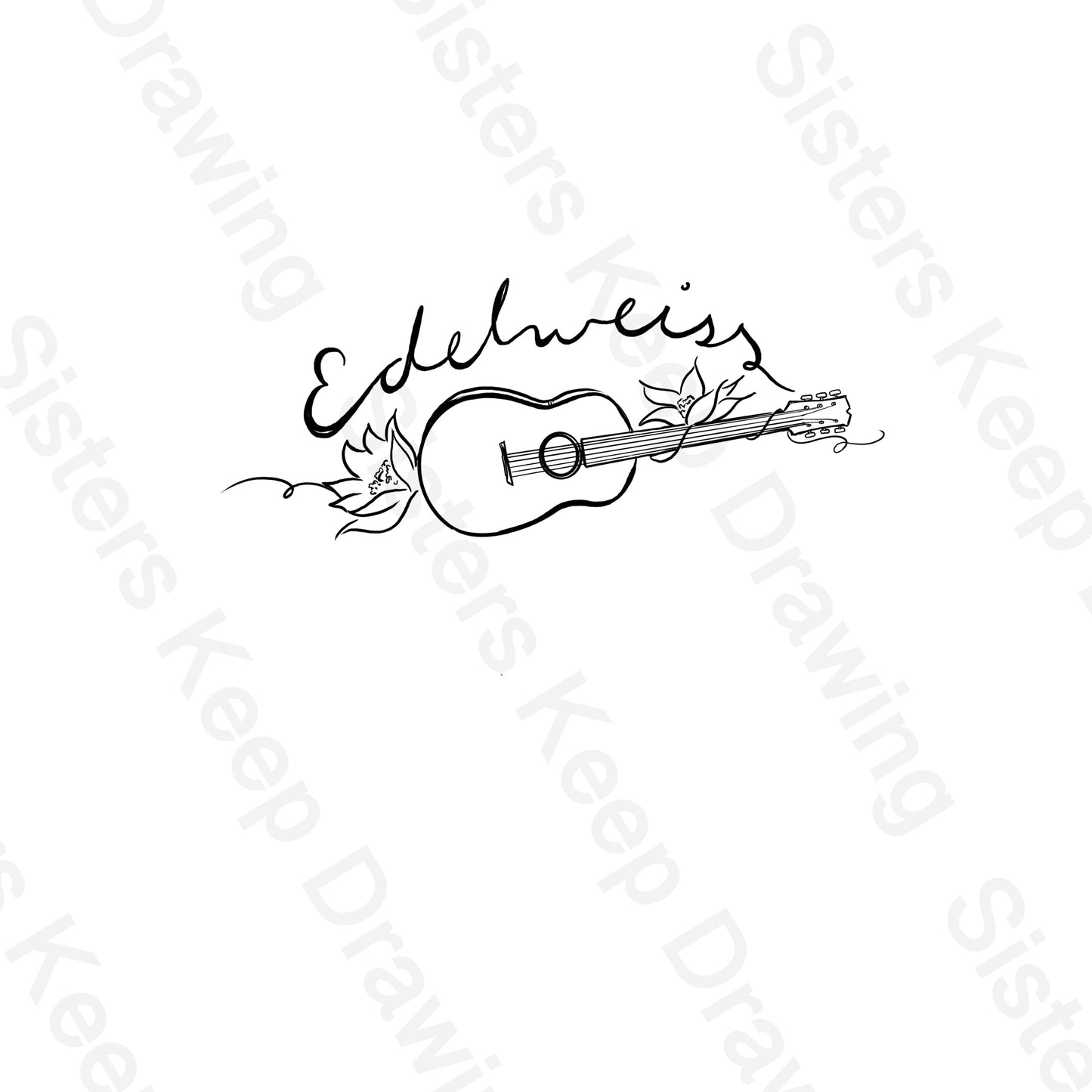 Edelweiss- Sound of Music Inspired Tattoo Transparent PNG- instant download digital printable artwork