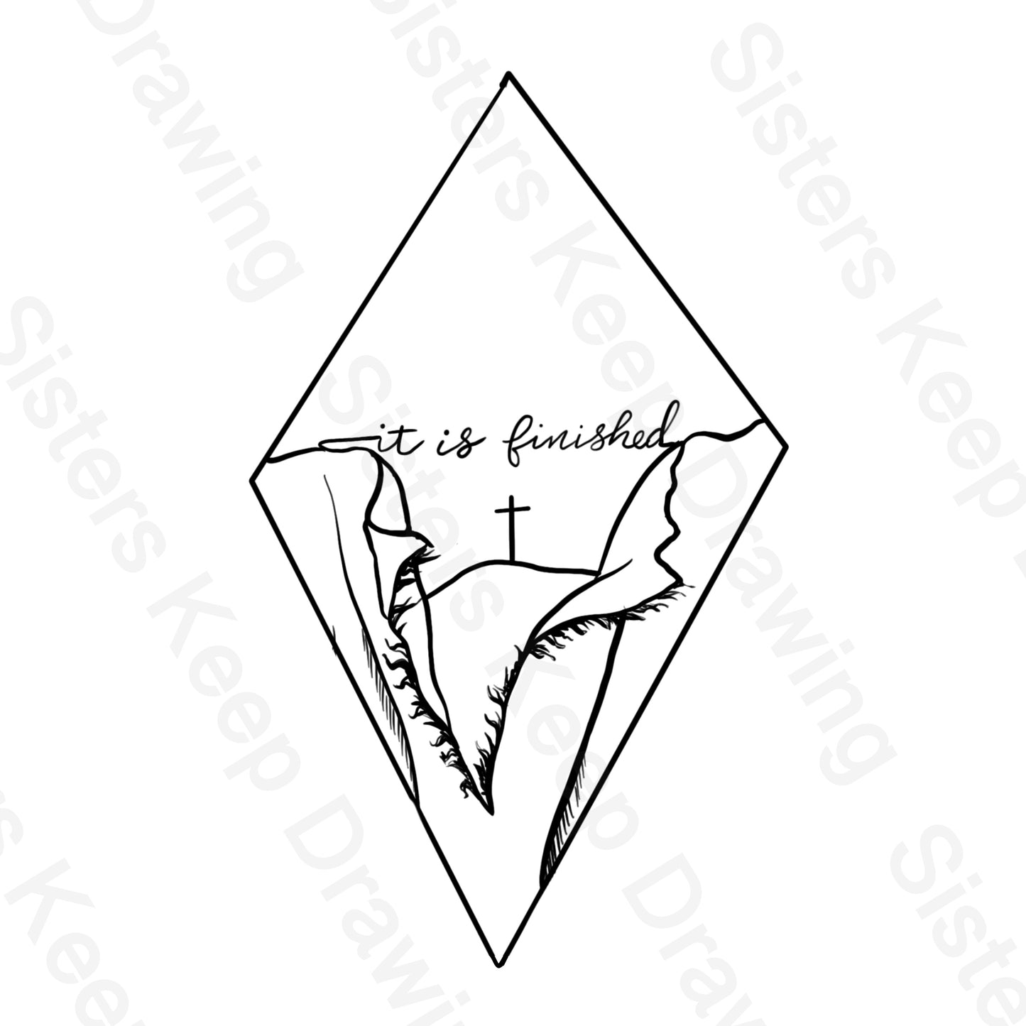 Temple Curtain Being Torn - Easter Bible Inspired - Tattoo Transparent PNG
