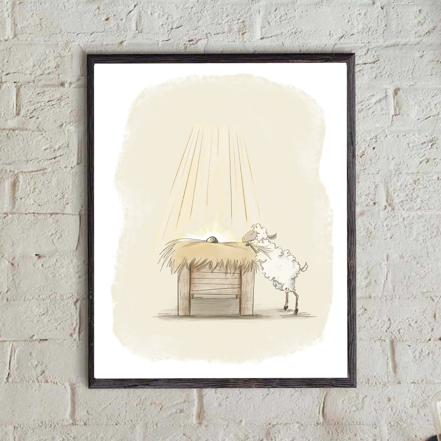Little Lamb and Manger - Jesus Miracles & Ministry  - Bible Print