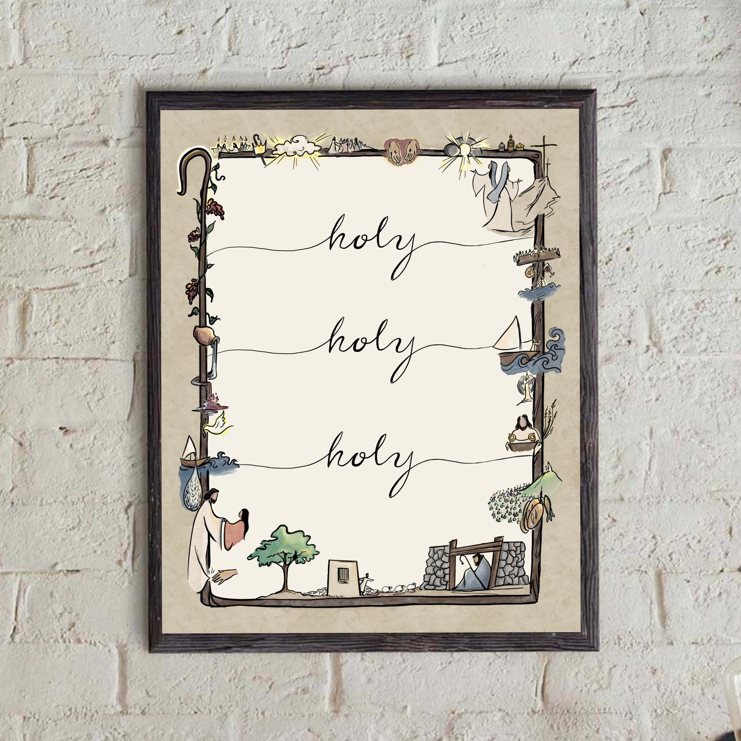 Holy Holy Holy - Jesus Miracles & Ministry  - Bible Print