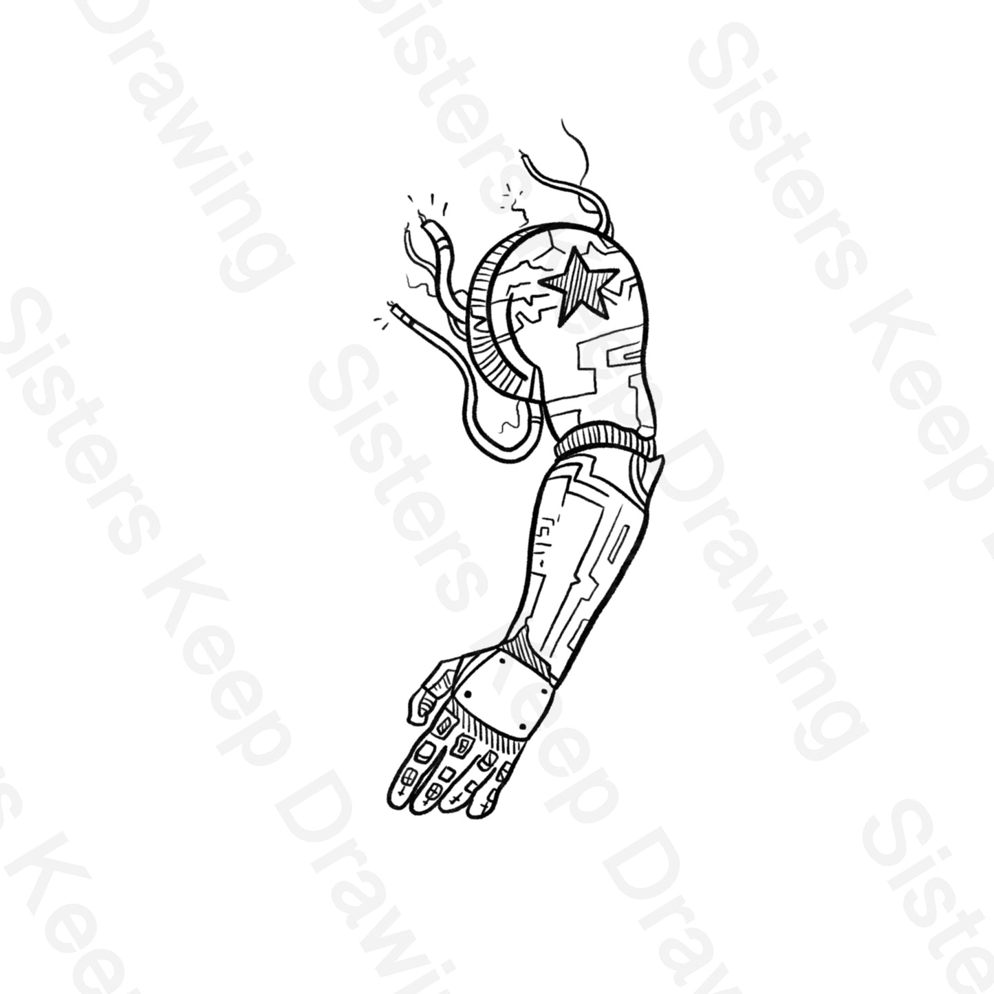 Becky’s mechanical arm-Marvel- Tattoo Transparent Permission PNG