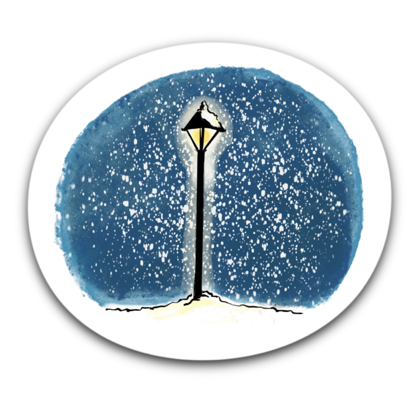 Snowy Lamppost - Narnia Inspired Bubble free sticker H4