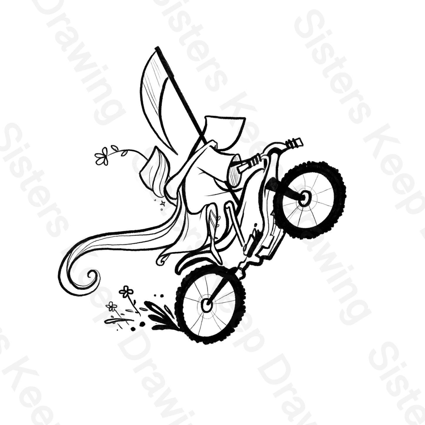 Grim Reaper and Life on a Dirtbike - Tattoo Transparent PNG