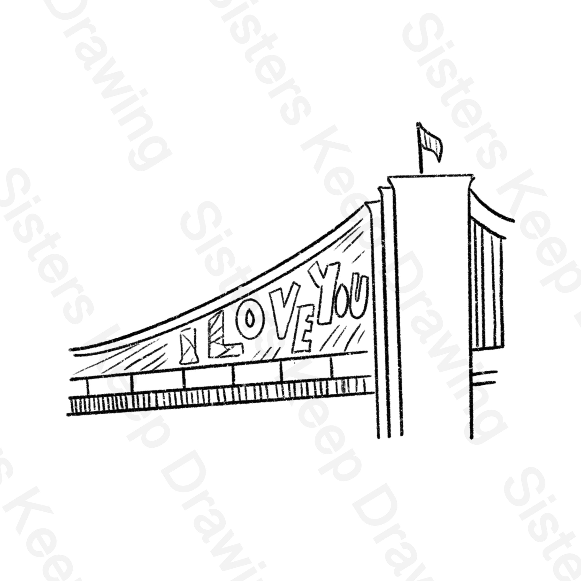 Video for kids - learn how to draw london bridge step by step