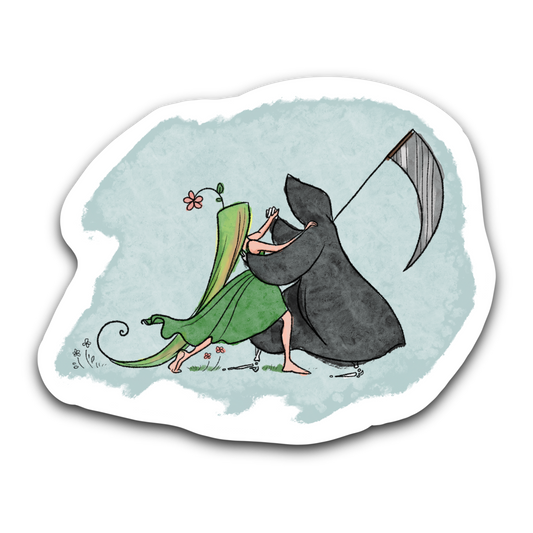 Grim Reaper Dancing with Life- Bubble free sticker K16