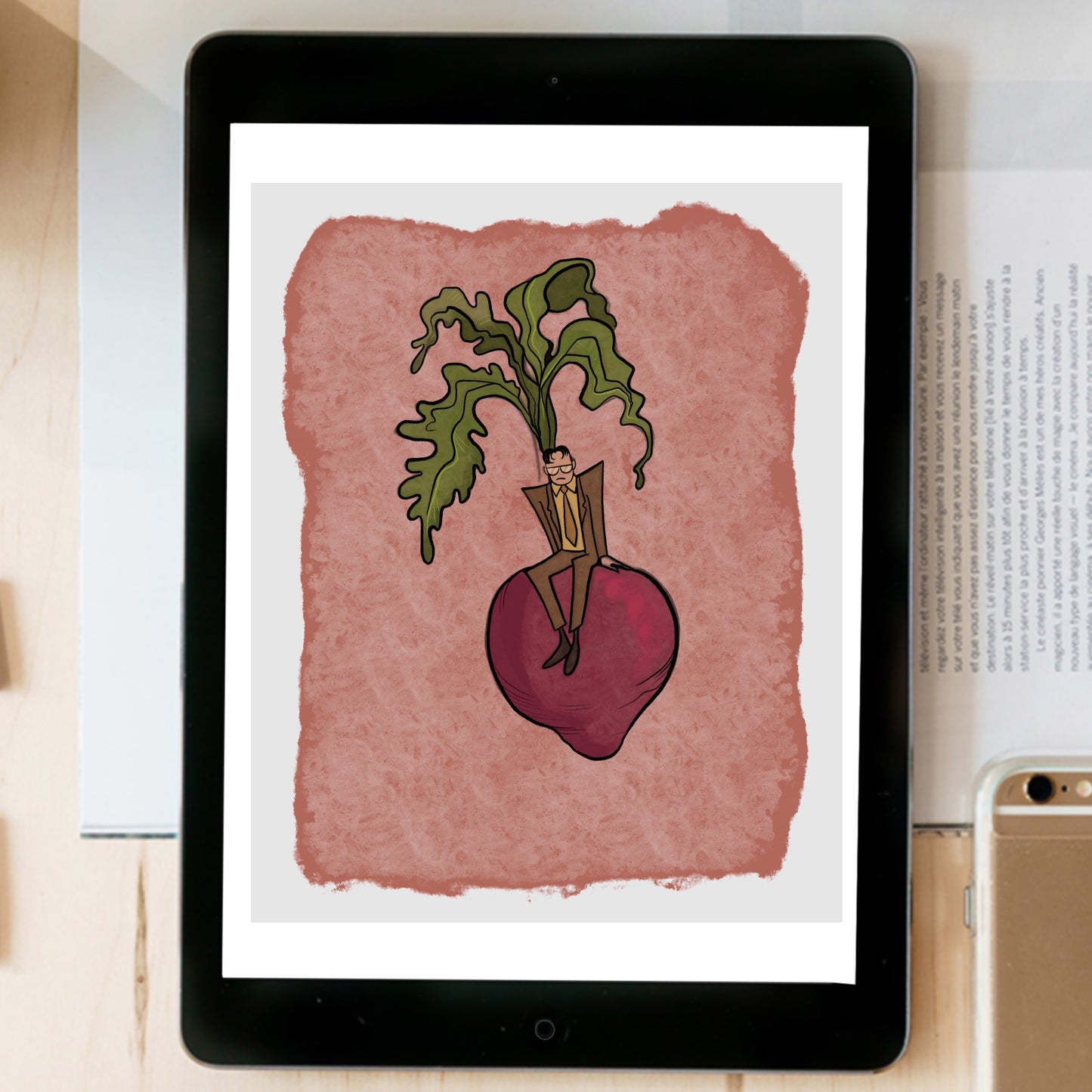 The Office Dwight on a Beet - instant download digital printable artwork