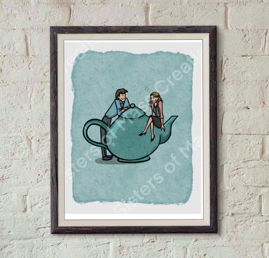 The Office- Jim and Pam with Teapot  Print