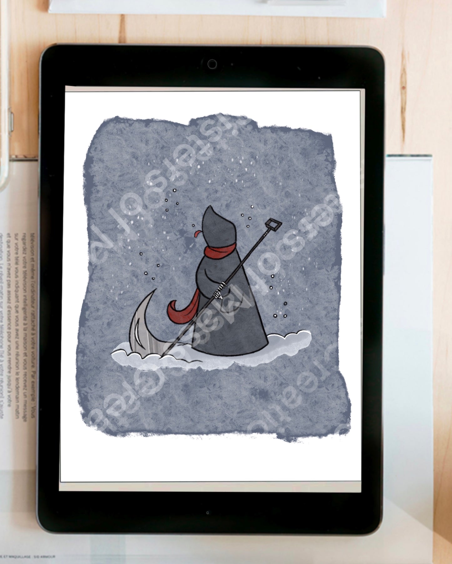 Grim Reaper snowflakes instant download digital printable artwork