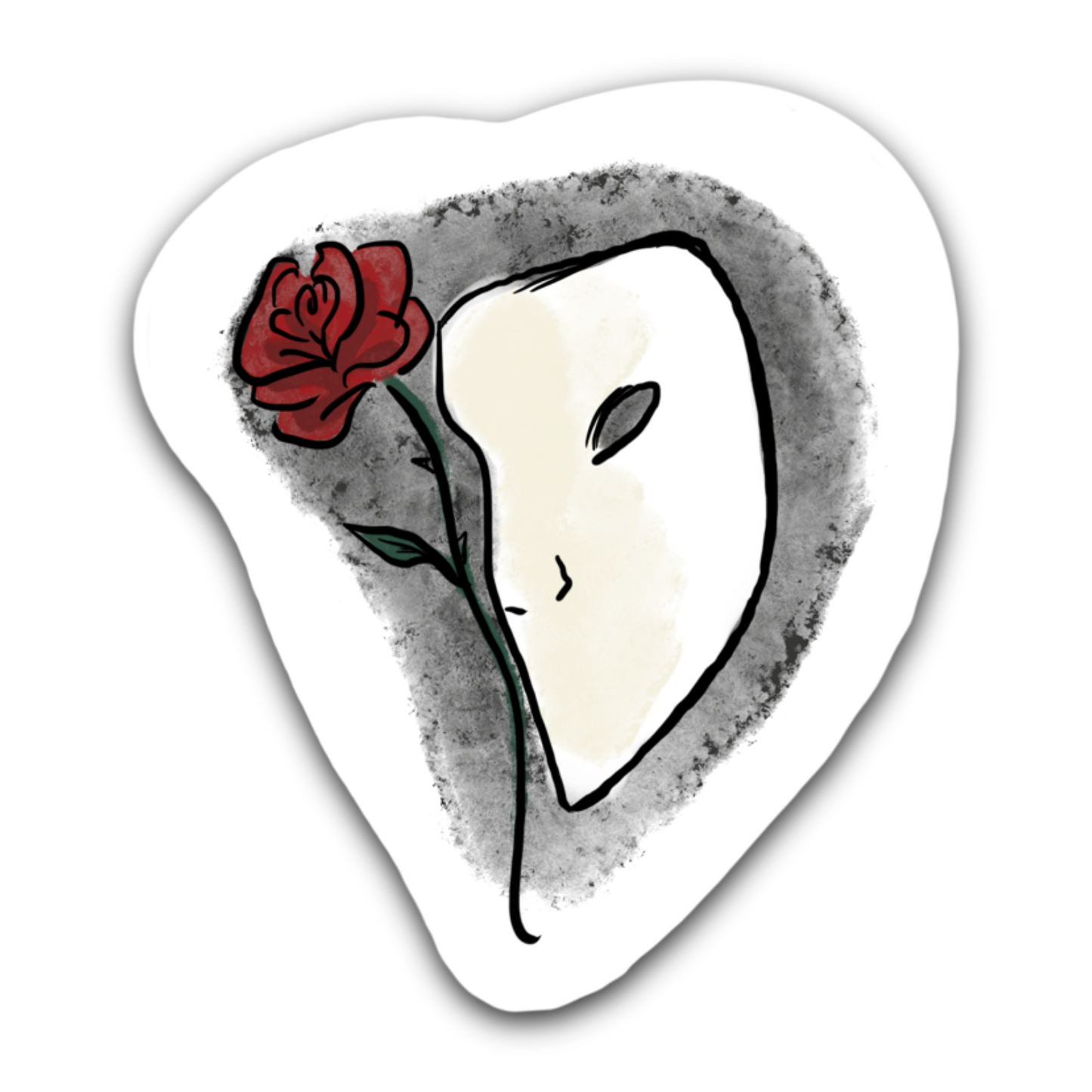 Rose and Mask - Phantom Inspired Bubble free sticker N16