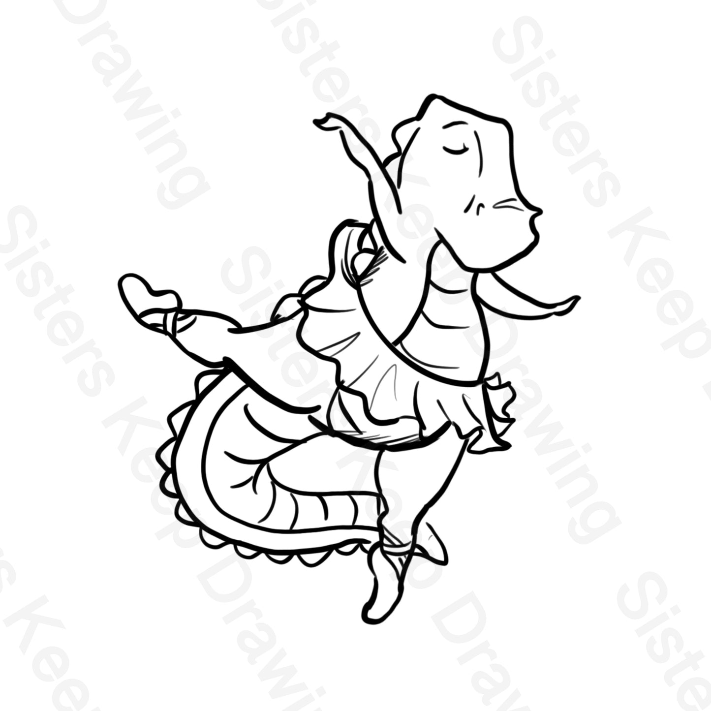 Dino Dancing - Tattoo Transparent Permission PNG