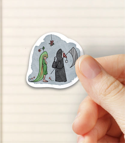 Grim Reaper Under the Mistletoe -  Bubble free sticker K15