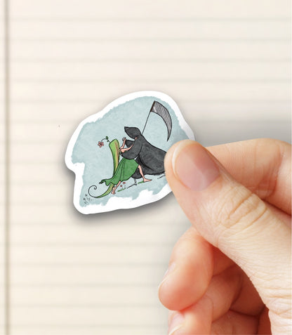 Grim Reaper Dancing with Life- Bubble free sticker K16