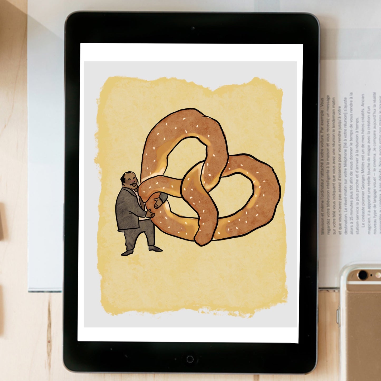 The Office Stanley with a Pretzel  - instant download digital printable artwork