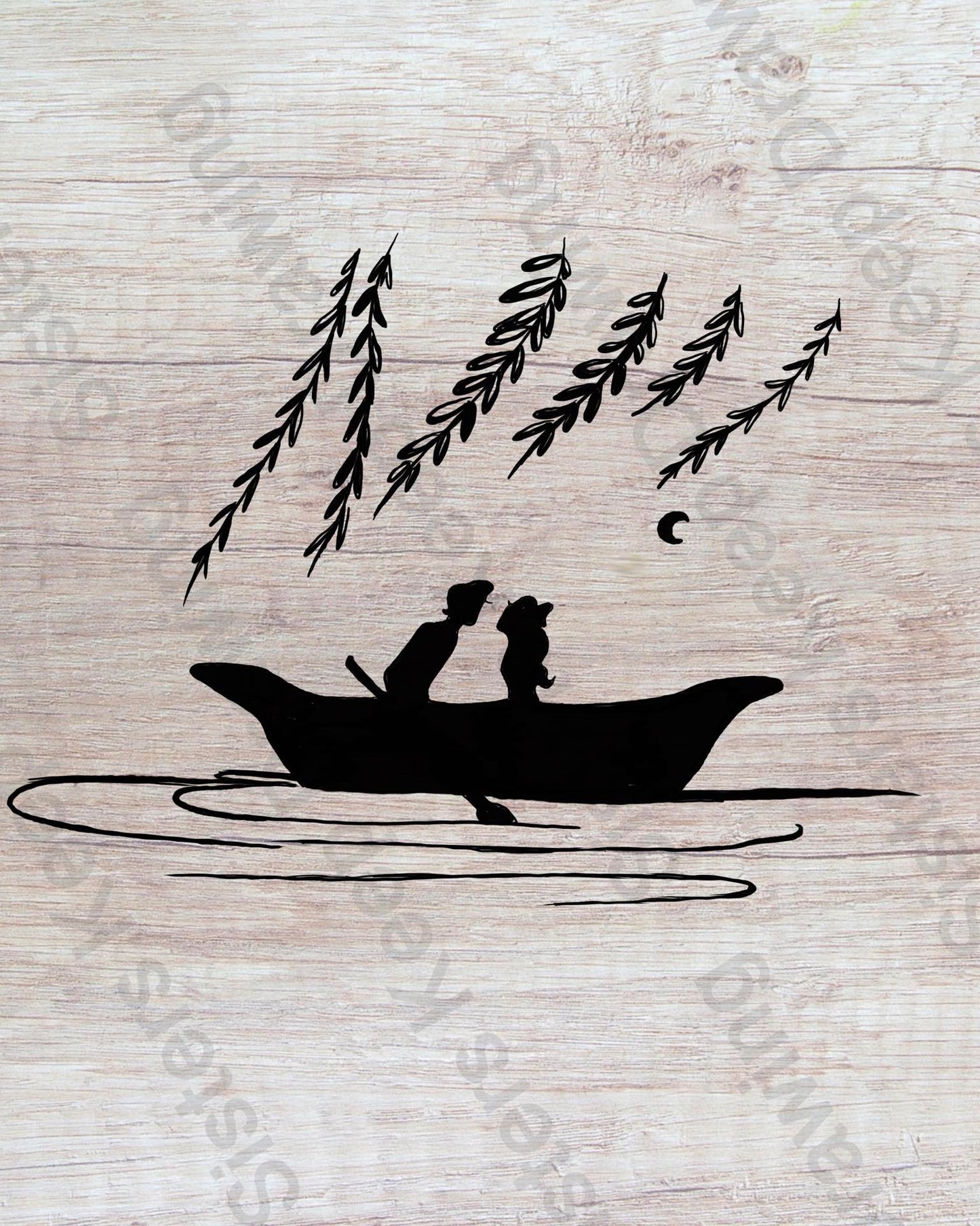 Boat under Willow - Little Mermaid Inspired Tattoo Transparent PNG