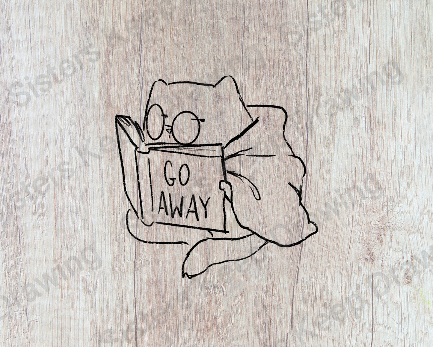 Introverted Cat Reading a Book- Tattoo Transparent PNG