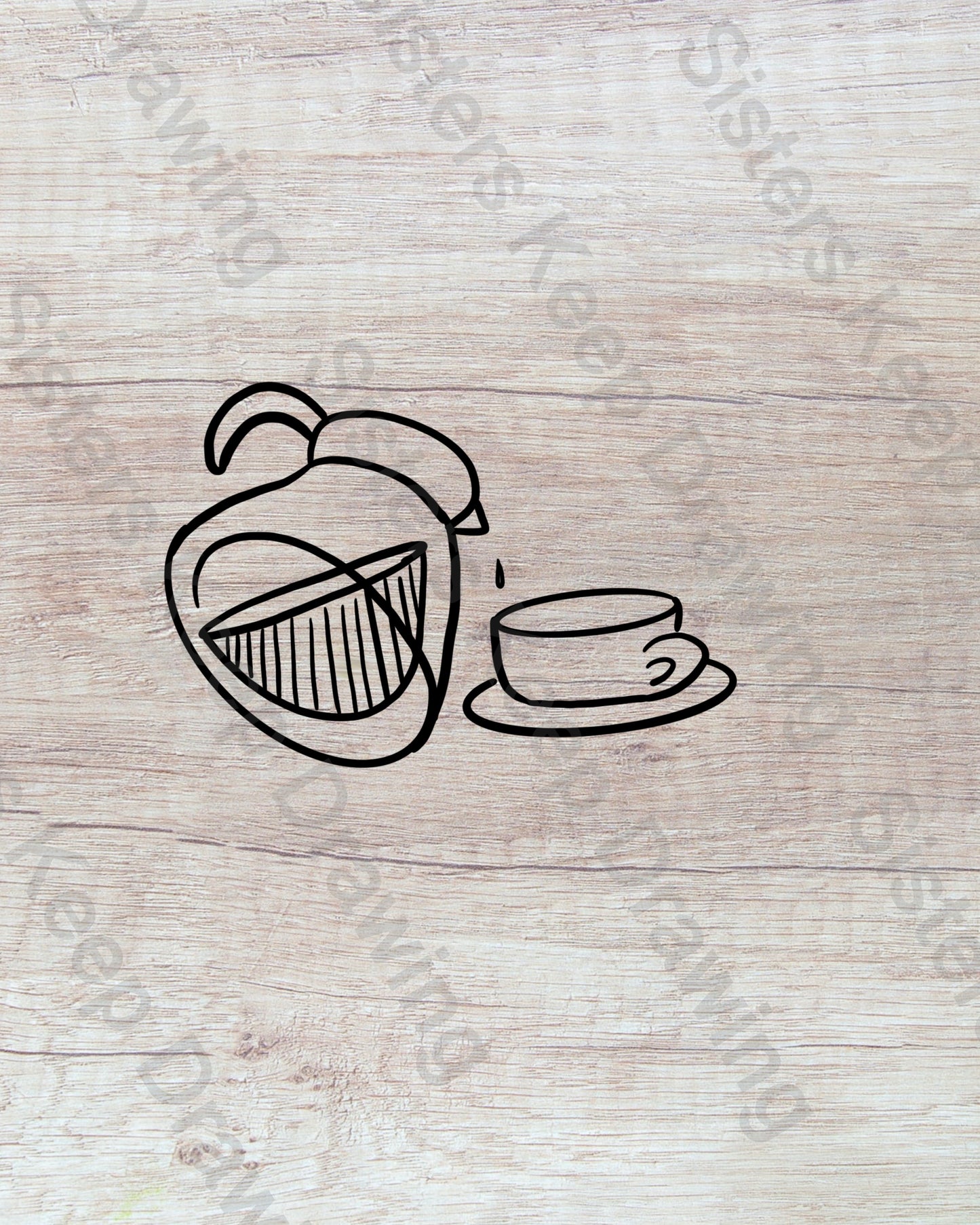 Coffee Pot and Mug - Tattoo Transparent Permission PNG- instant download digital printable artwork