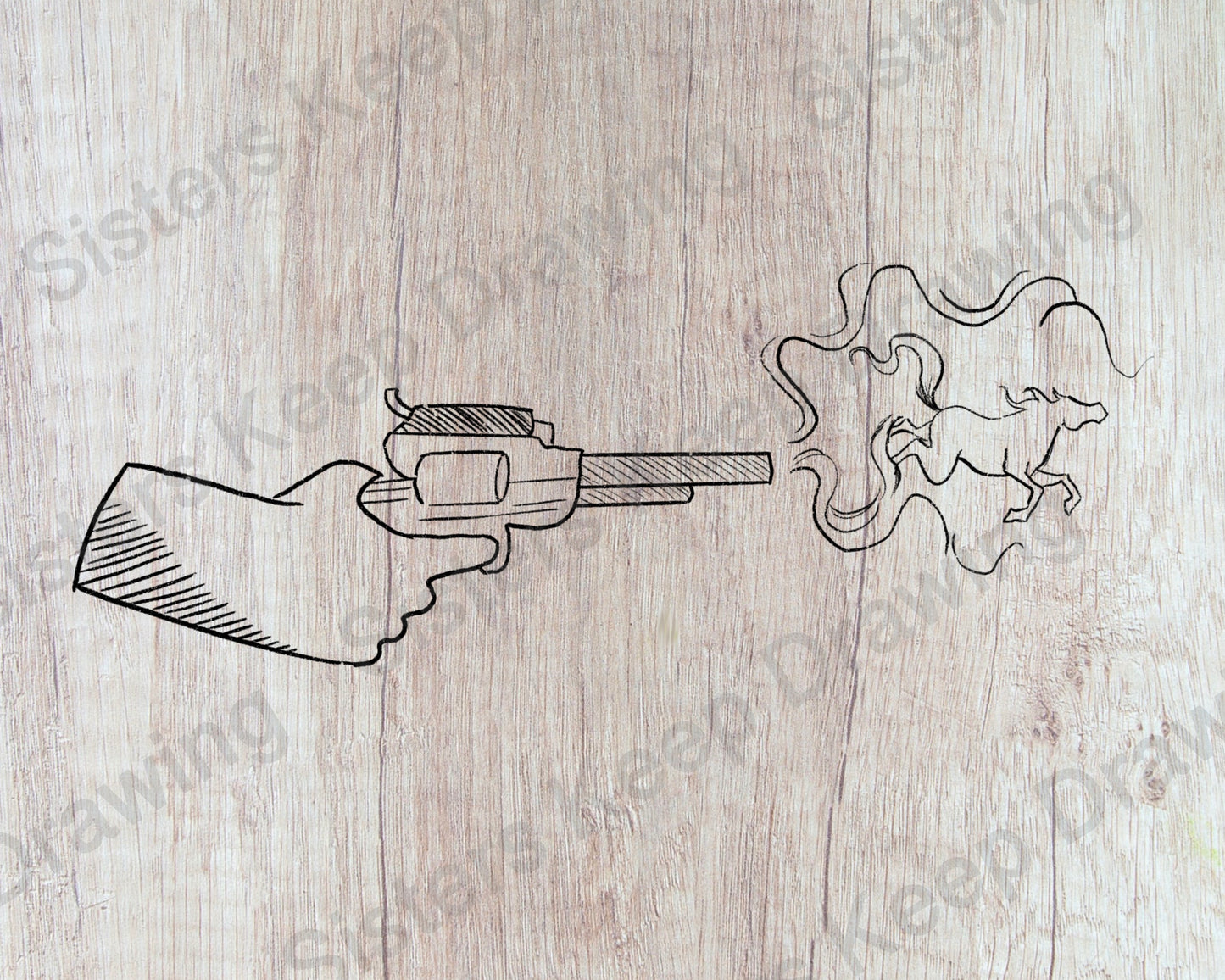Gun with Horse Smoke- Spirit Inspired Tattoo Transparent PNG