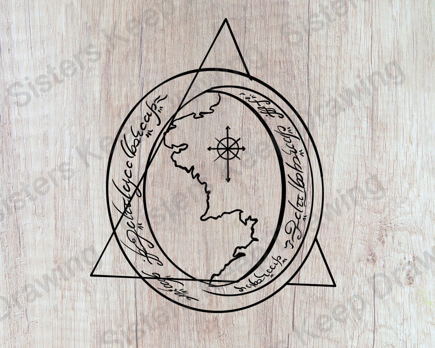 Middle Earth inside the Ring - Tattoo Transparent Permission PNG