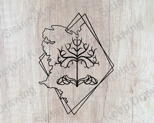 Tree of Gondor/Elf Crown/Middle Earth- Tattoo Transparent Permission PNG