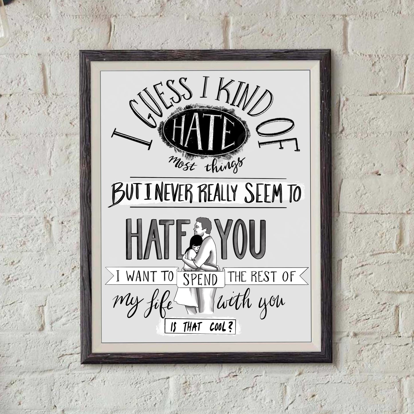 "I Never Really Seem to Hate You" - 8"x10" Print