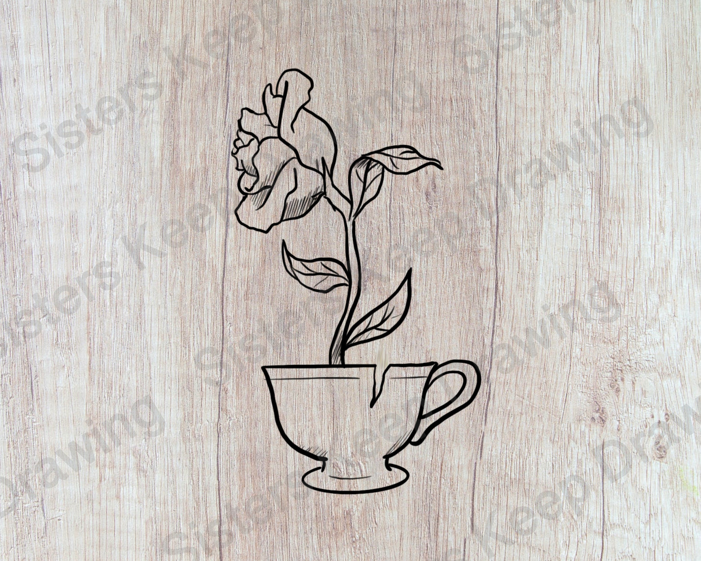Beauty and the Beast Book- Rose in Chipped Teacup Tattoo Transparent PNG