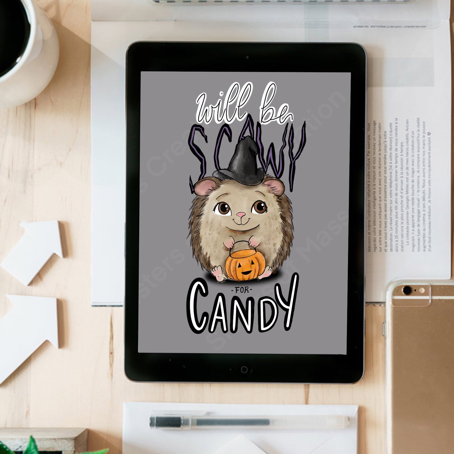 Will Be Scawy for Candy- instant download digital printable artwork- Halloween Decor