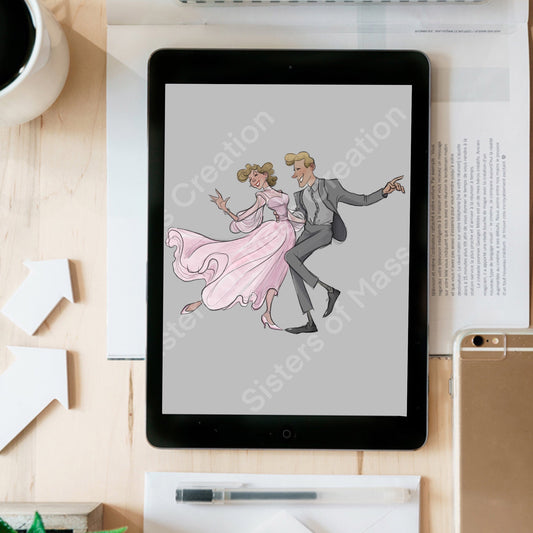 Dancing -instant download digital printable artwork- gift_